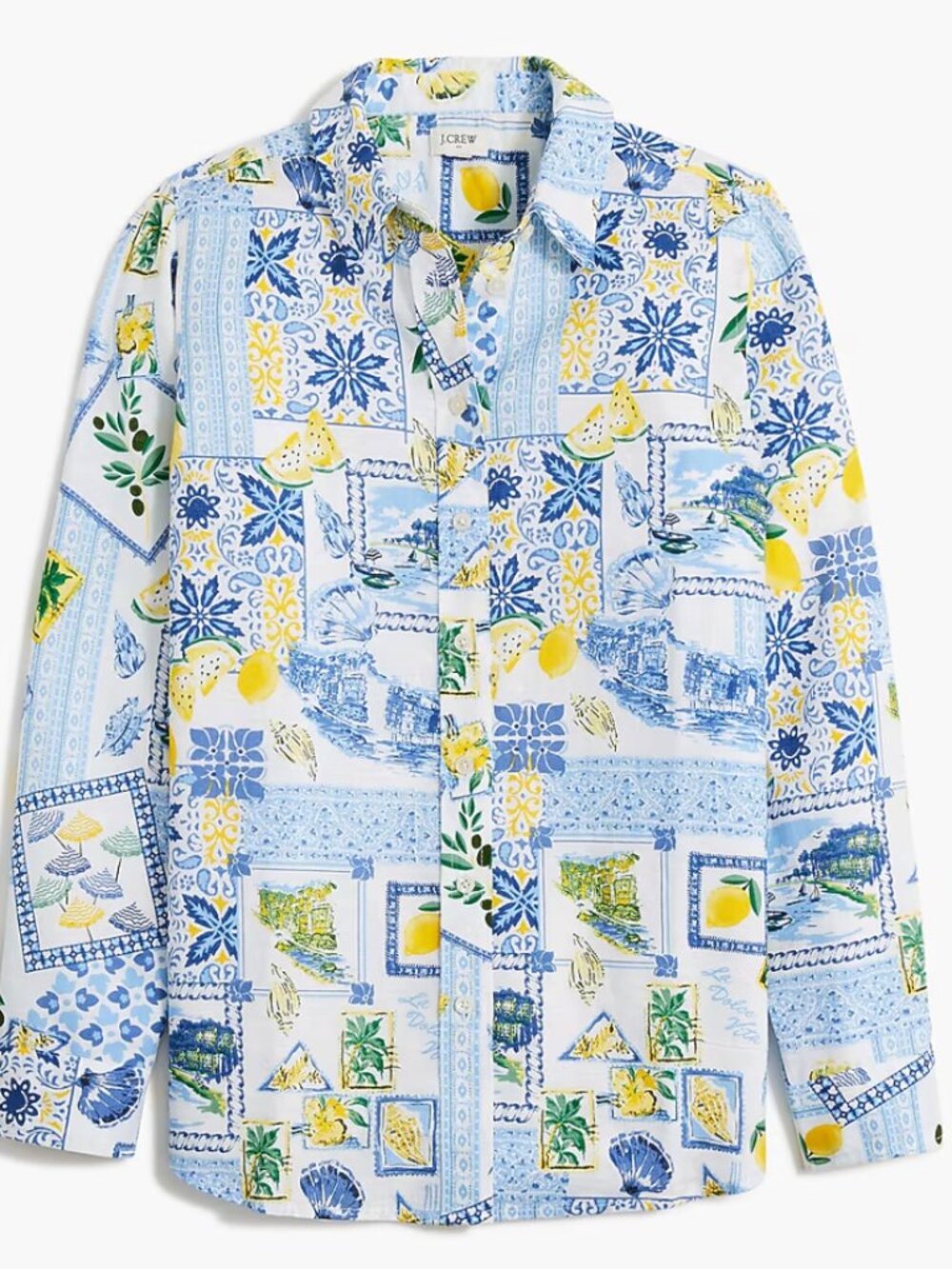 J. Crew Factory Linen-blend button-up shirt M